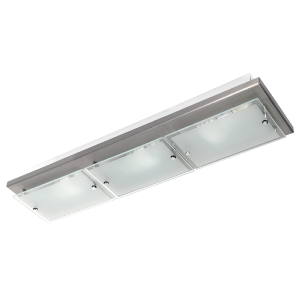 PCS/3 Acero Plafon de 3 luces apto para led