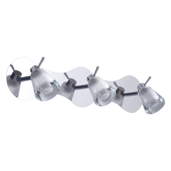 Aplique Uno 3 luces apto led color cromo