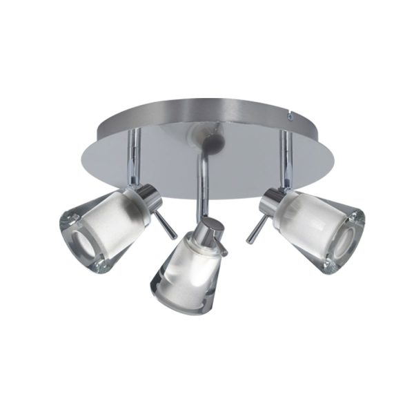 Plafón Uno 3 luces apto led color cromo